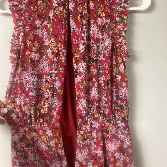 ANTHROPOLOGIE ALI&JAY TROUBADOUR RED FLORAL JUMPSUIT OPEN BACK FEMININE & FLOWY - Picture 12 of 14